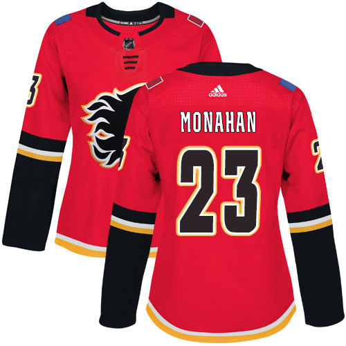 Adidas Calgary Flames #23 Sean Monahan Red Home Authentic Women Stitched NHL Jersey